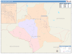Silver Bow County, MT Digital Map Color Cast Style